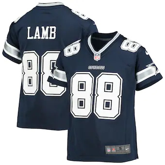 youth nike ceedee lamb navy dallas cowboys player game jers
